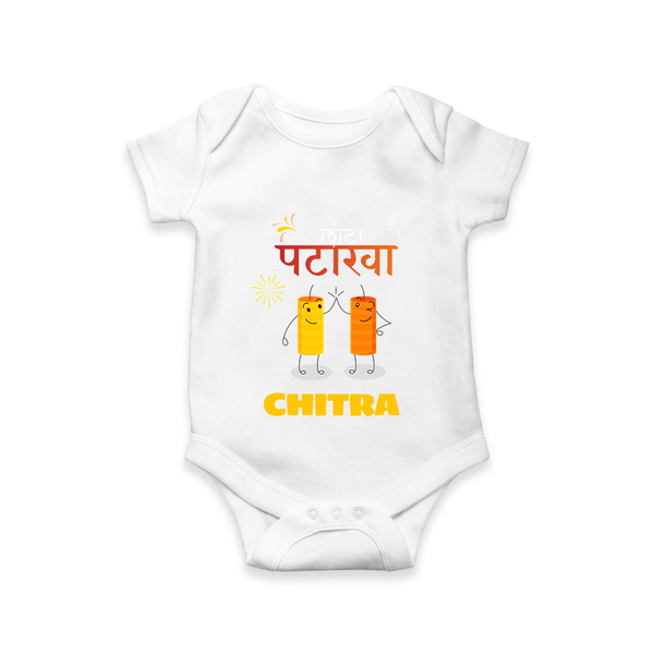 Happy Diwali | Diwali Fun and Games Romper - WHITE - New Born (Chest 14")