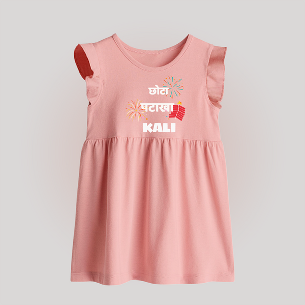 Happy Diwali | Adorned in Light and Fun Baby Frock - BABY PINK - 0 - 3 Months Old (Chest 17")