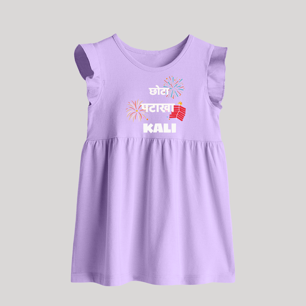 Happy Diwali | Adorned in Light and Fun Baby Frock - LILAC - 0 - 3 Months Old (Chest 17")