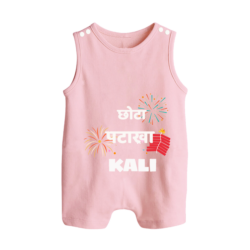 Happy Diwali | Adorned in Light and Fun Romper Suit - BABY PINK - 0 - 5 Months Old (Chest 18")