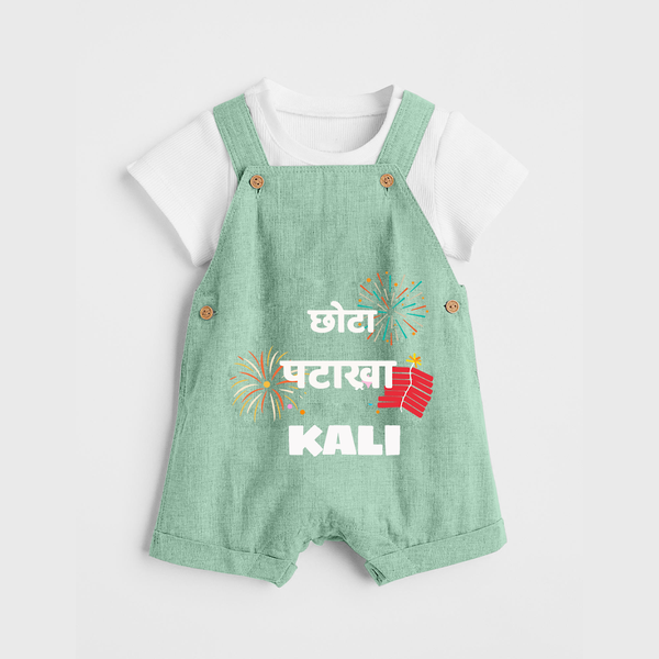 Happy Diwali | Adorned in Light and Fun Dungaree Set - MINT GREEN - 0 - 5 Months Old (Chest 18")