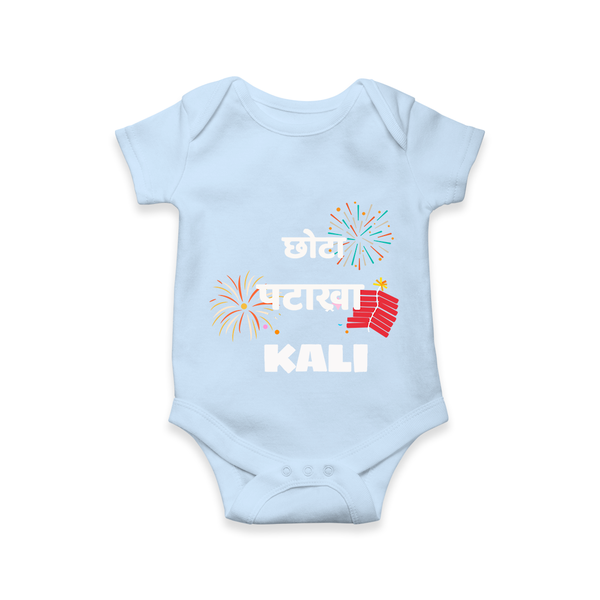 Happy Diwali | Adorned in Light and Fun Romper - BABY BLUE - New Born (Chest 14")