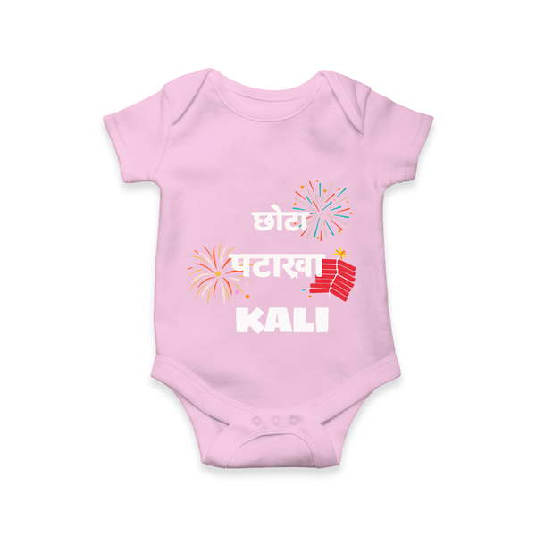 Happy Diwali | Adorned in Light and Fun Romper - BABY PINK - New Born (Chest 14")