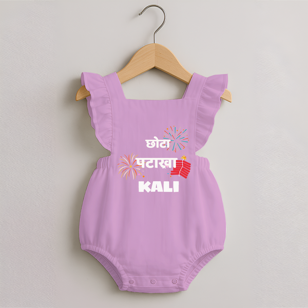 Happy Diwali | Adorned in Light and Fun Romper Frock - BABY PINK - 0 - 3 Months Old (Chest 19")