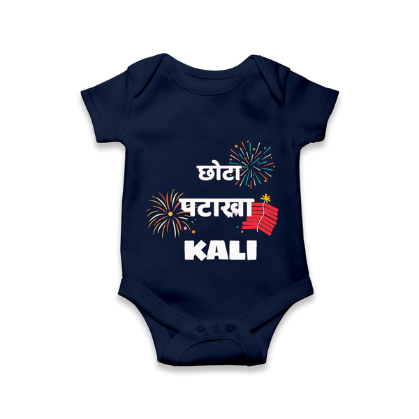 Happy Diwali | Adorned in Light and Fun Romper - NAVY BLUE - New Born (Chest 14")