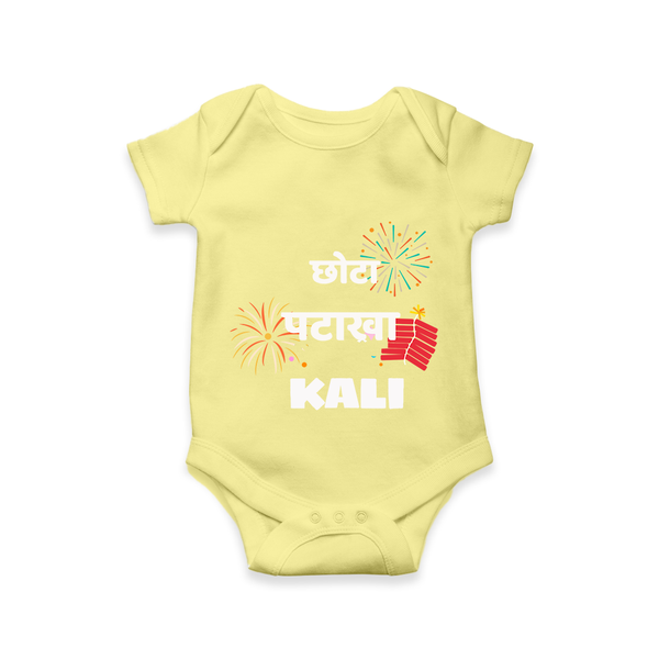 Happy Diwali | Adorned in Light and Fun Romper - PASTEL YELLOW - New Born (Chest 14")