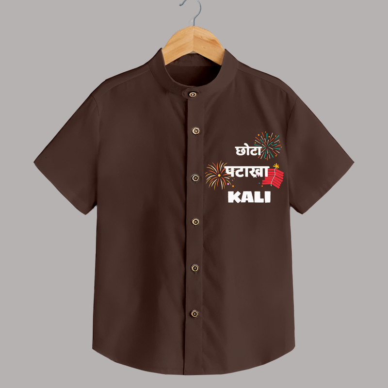 Happy Diwali | Adorned in Light and Fun Shirt - CHOCOLATE BROWN - 0 - 6 Months Old (Chest 23")