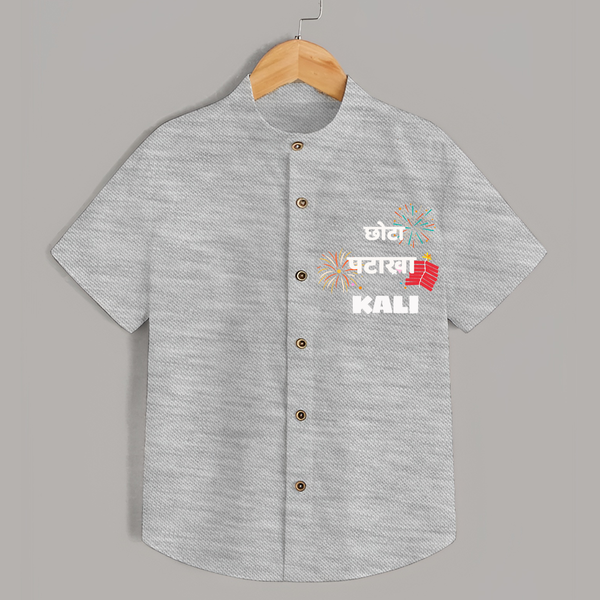 Happy Diwali | Adorned in Light and Fun Shirt - GREY - 0 - 6 Months Old (Chest 23")