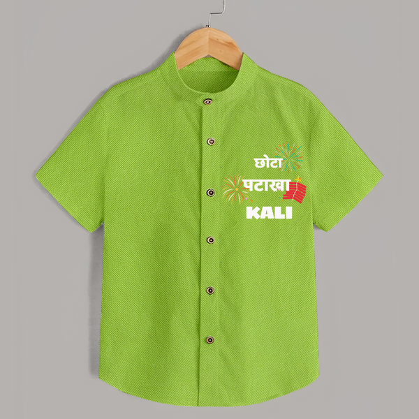 Happy Diwali | Adorned in Light and Fun Shirt - LIME GREEN - 0 - 6 Months Old (Chest 23")