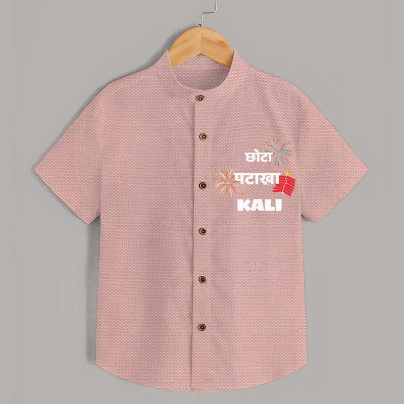 Happy Diwali | Adorned in Light and Fun Shirt - PEACH - 0 - 6 Months Old (Chest 23")