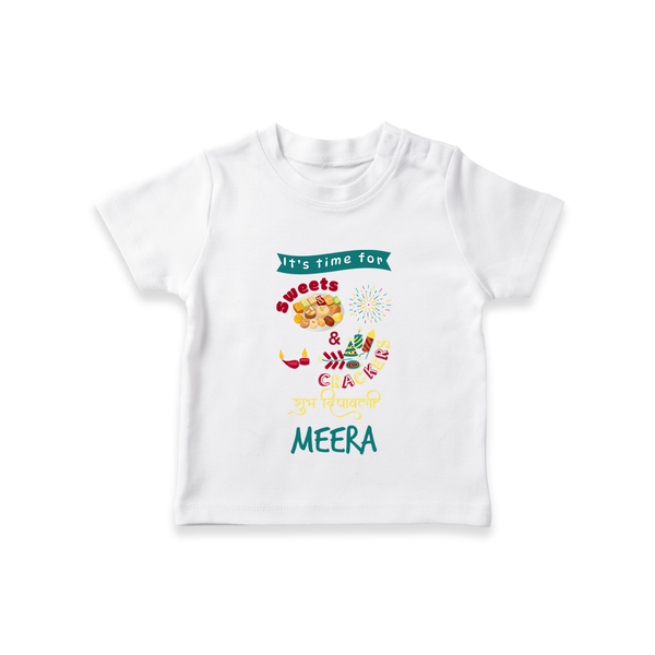 Happy Diwali | Little Firework Delight T-Shirt - WHITE - 0-5 Months Old (Chest 17")