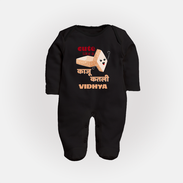 Happy Diwali | Glowing with Diwali Joy Sleep Suit - BLACK - New Born (Chest 7.5")