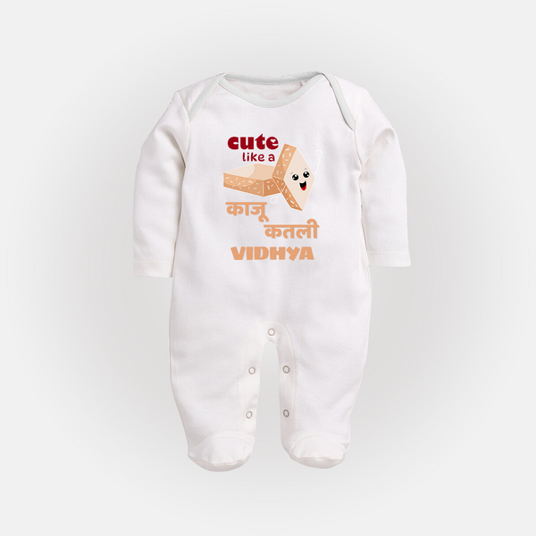 Happy Diwali | Glowing with Diwali Joy Sleep Suit - WHITE - New Born (Chest 7.5")