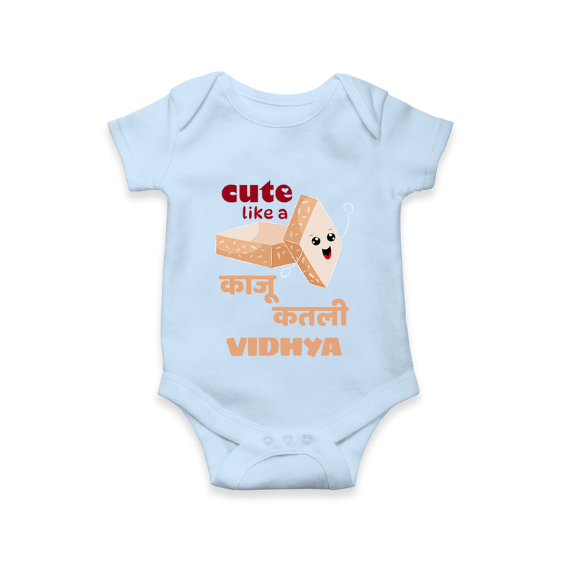 Happy Diwali | Glowing with Diwali Joy Romper - BABY BLUE - New Born (Chest 14")
