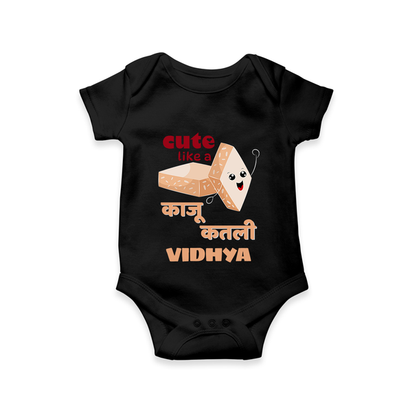Happy Diwali | Glowing with Diwali Joy Romper - BLACK - New Born (Chest 14")