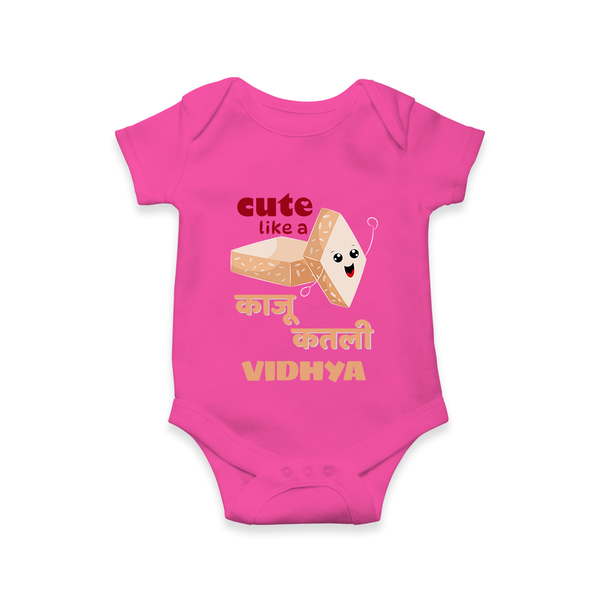 Happy Diwali | Glowing with Diwali Joy Romper - HOT PINK - New Born (Chest 14")
