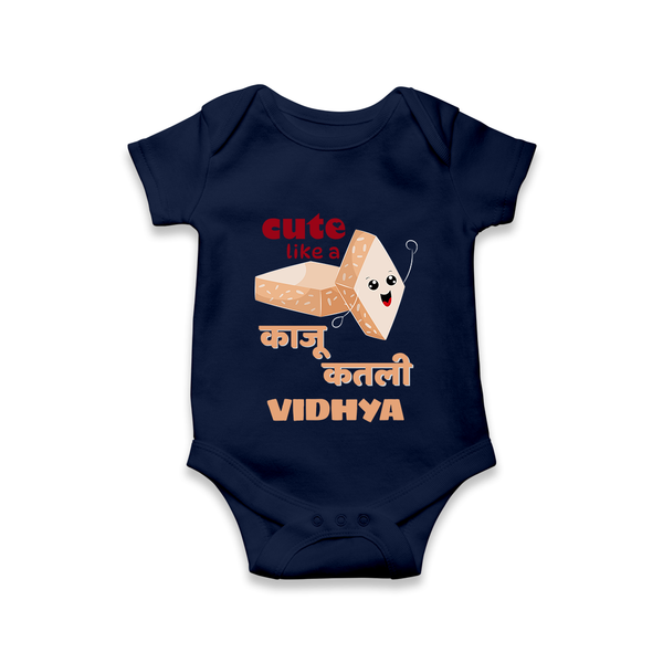 Happy Diwali | Glowing with Diwali Joy Romper - NAVY BLUE - New Born (Chest 14")