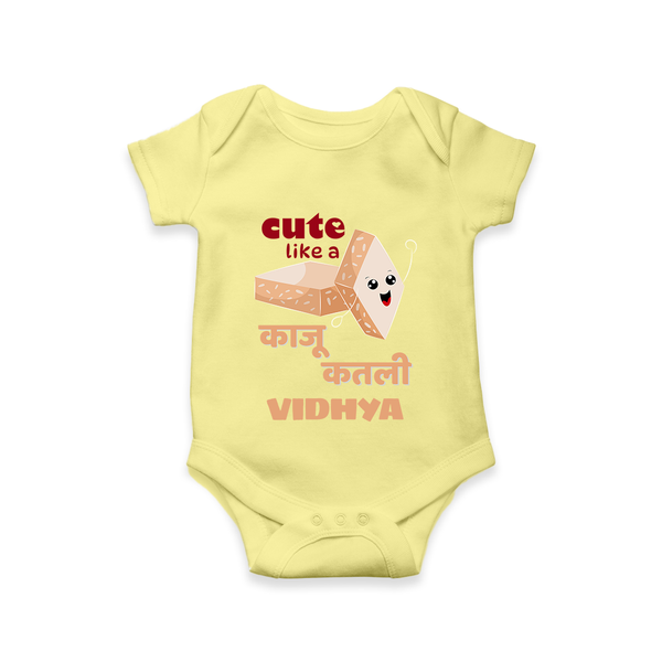 Happy Diwali | Glowing with Diwali Joy Romper - PASTEL YELLOW - New Born (Chest 14")