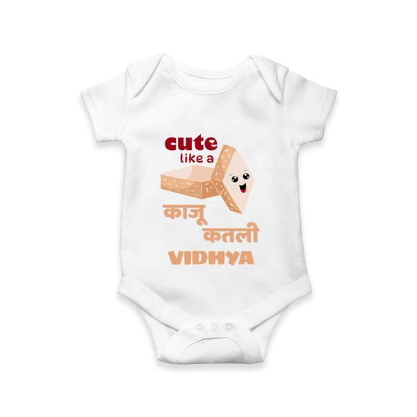 Happy Diwali | Glowing with Diwali Joy Romper - WHITE - New Born (Chest 14")