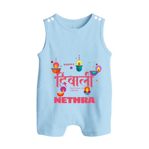 Happy Diwali | Celebration Fun Begins Romper Suit - BABY BLUE - 0 - 5 Months Old (Chest 18")