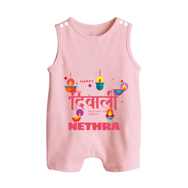 Happy Diwali | Celebration Fun Begins Romper Suit - BABY PINK - 0 - 5 Months Old (Chest 18")