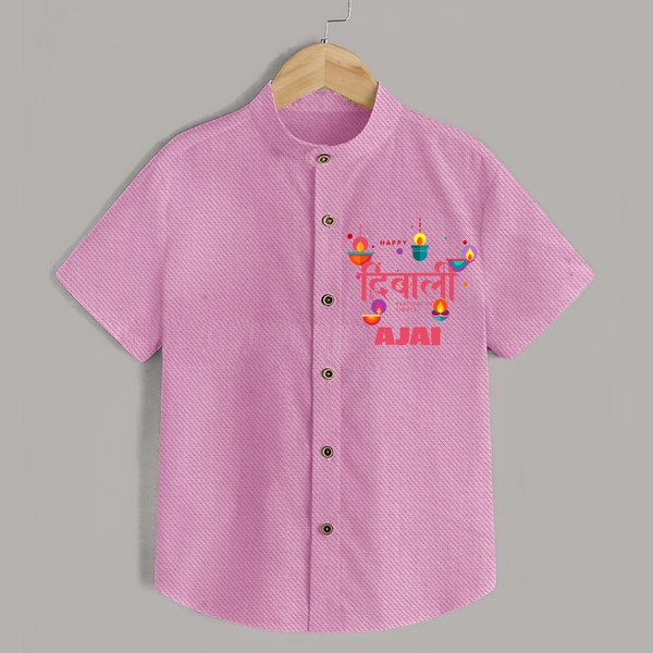 Happy Diwali | Celebration Fun Begins Shirt - BABY PINK - 0 - 6 Months Old (Chest 23")