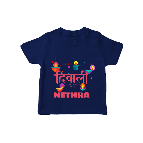 Happy Diwali | Celebration Fun Begins T-Shirt - NAVY BLUE - 0-5 Months Old (Chest 17")