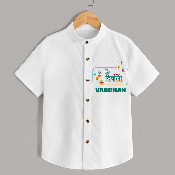 Happy Diwali | Twinkle and Celebrate Personalized Shirt - WHITE - 0 - 6 Months Old (Chest 23")