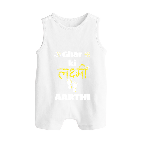 Happy Diwali | Shubh Labh Celebration Romper Suit - WHITE - 0 - 5 Months Old (Chest 18")