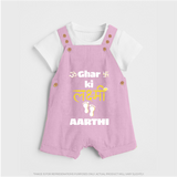 Happy Diwali | Shubh Labh Celebration Dungaree Set - BABY PINK - 0 - 5 Months Old (Chest 18")