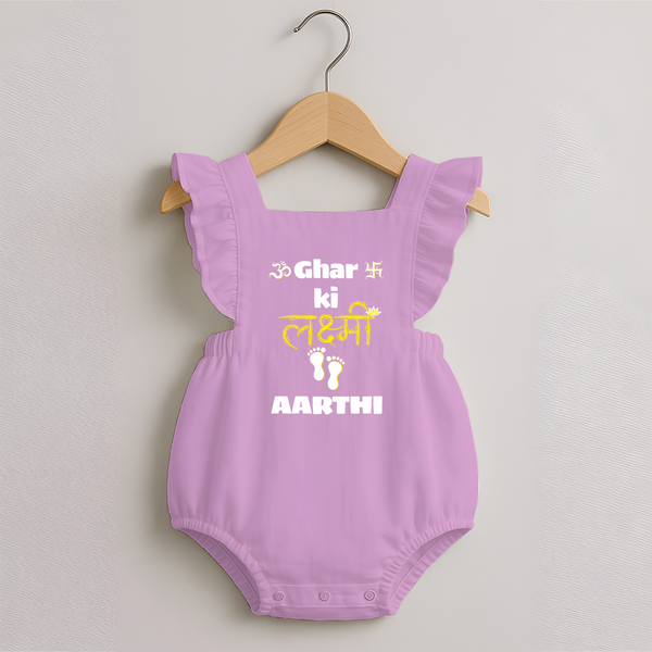 Happy Diwali | Shubh Labh Celebration Romper Frock - BABY PINK - 0 - 3 Months Old (Chest 19")