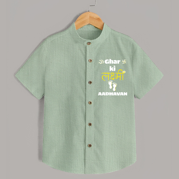 Happy Diwali | Shubh Labh Celebration Shirt - MINT GREEN - 0 - 6 Months Old (Chest 23")