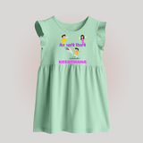 Happy Diwali | Laxmi Puja Little Star Baby Frock - MINT GREEN - 0 - 3 Months Old (Chest 17")