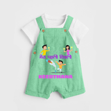 Happy Diwali | Laxmi Puja Little Star Dungaree Set - GREEN - 0 - 5 Months Old (Chest 18")