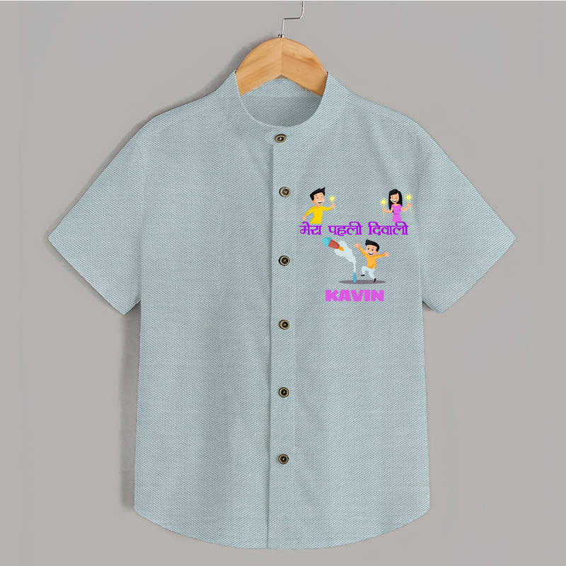 Happy Diwali | Laxmi Puja Little Star Shirt - ARCTIC BLUE - 0 - 6 Months Old (Chest 23")