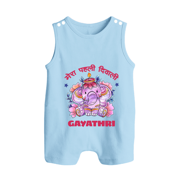 Happy Diwali | Little Star of the Celebration Romper Suit - BABY BLUE - 0 - 5 Months Old (Chest 18")
