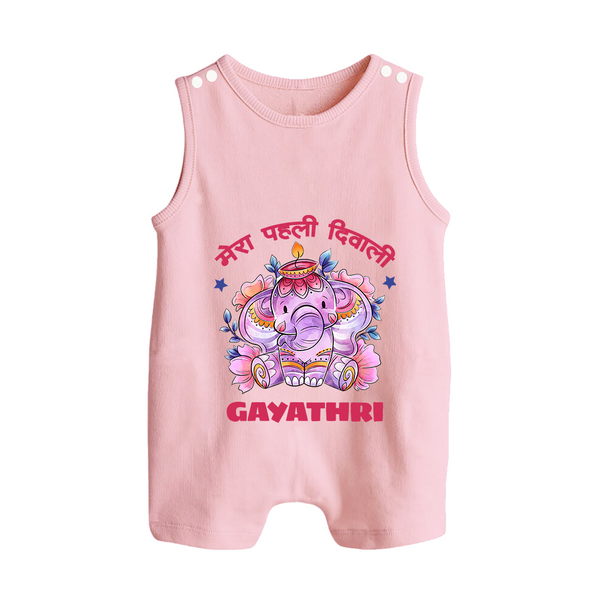 Happy Diwali | Little Star of the Celebration Romper Suit - BABY PINK - 0 - 5 Months Old (Chest 18")