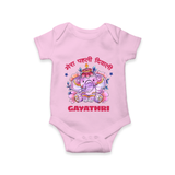 Happy Diwali | Little Star of the Celebration Romper - BABY PINK - New Born (Chest 14")