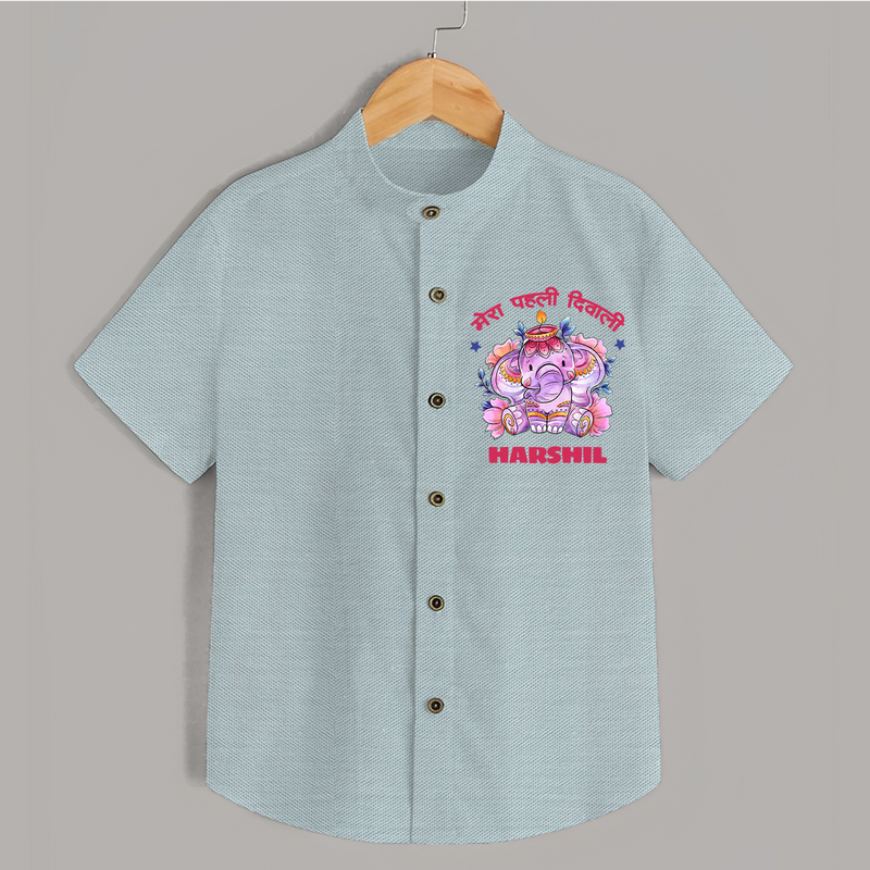 Happy Diwali | Little Star of the Celebration Shirt - ARCTIC BLUE - 0 - 6 Months Old (Chest 23")