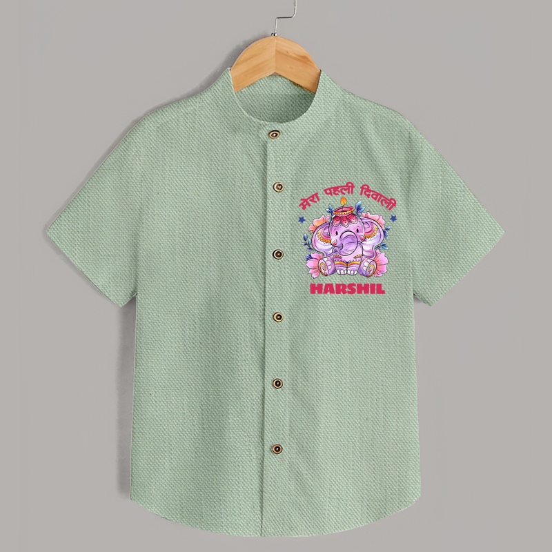 Happy Diwali | Little Star of the Celebration Shirt - MINT GREEN - 0 - 6 Months Old (Chest 23")