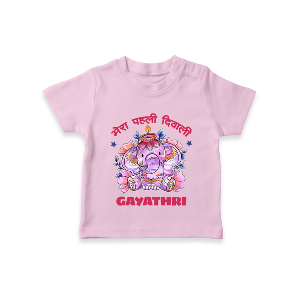 Happy Diwali | Little Star of the Celebration T-Shirt - BABY PINK - 0-5 Months Old (Chest 17")