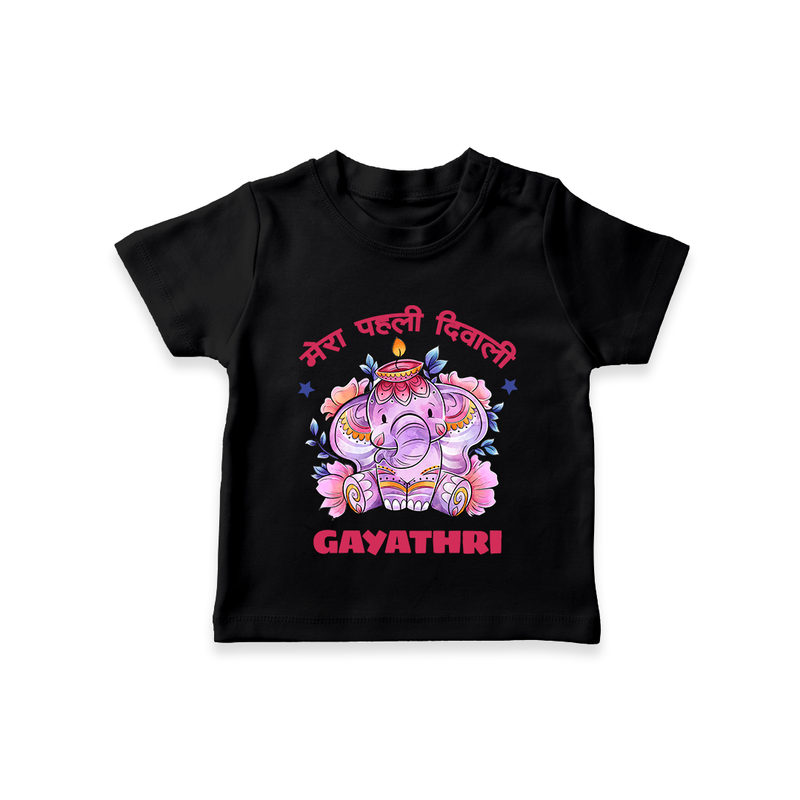 Happy Diwali | Little Star of the Celebration T-Shirt - BLACK - 0-5 Months Old (Chest 17")