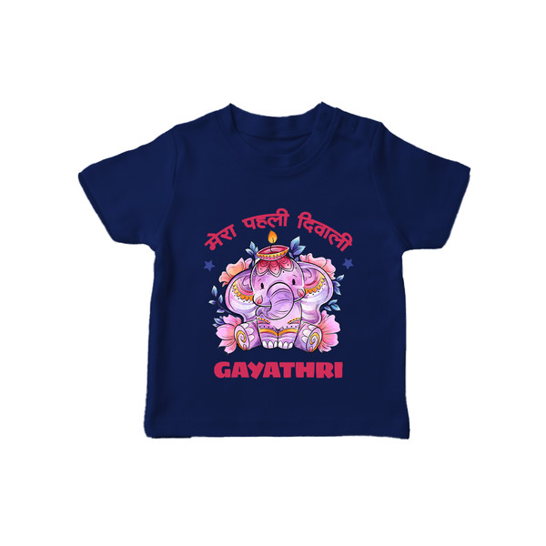 Happy Diwali | Little Star of the Celebration T-Shirt - NAVY BLUE - 0-5 Months Old (Chest 17")