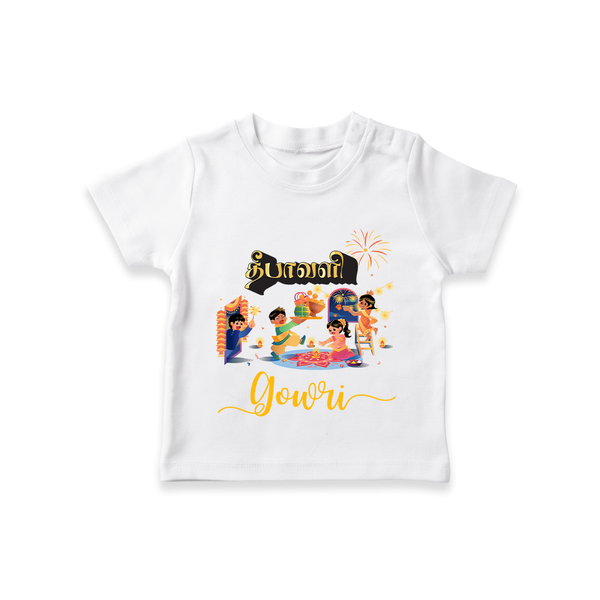 Happy Diwali | Traditional Celebration Fun T-Shirt - WHITE - 0-5 Months Old (Chest 17")