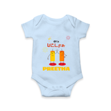 Happy Diwali | Celebration Heart and Fun Romper - BABY BLUE - New Born (Chest 14")