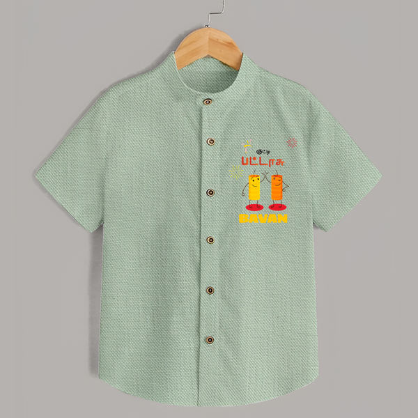 Happy Diwali | Celebration Heart and Fun Shirt - MINT GREEN - 0 - 6 Months Old (Chest 23")