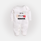 Happy Diwali | Mithai and Blessings Sleep Suit - WHITE - New Born (Chest 7.5")