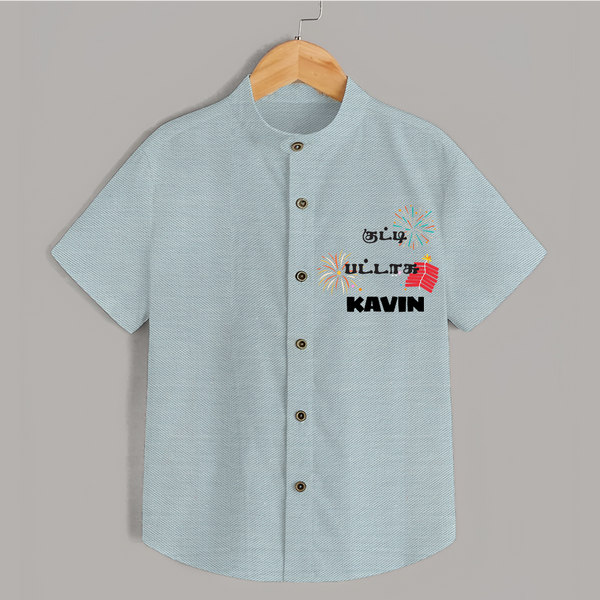 Happy Diwali | Mithai and Blessings Shirt - ARCTIC BLUE - 0 - 6 Months Old (Chest 23")