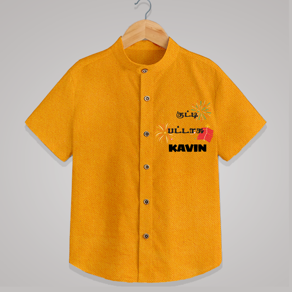 Happy Diwali | Mithai and Blessings Shirt - CHROME YELLOW - 0 - 6 Months Old (Chest 23")