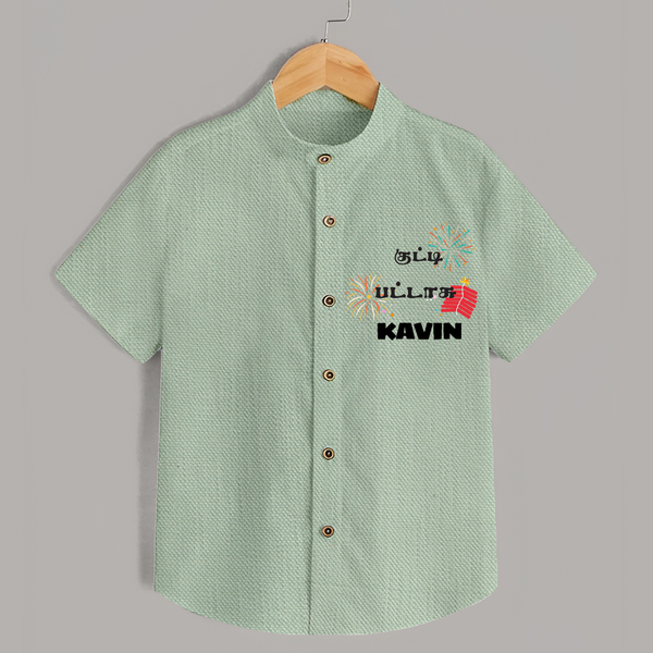 Happy Diwali | Mithai and Blessings Shirt - MINT GREEN - 0 - 6 Months Old (Chest 23")
